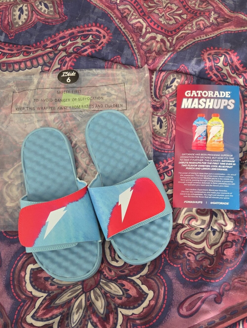 Gatorade Light Blue Slip-On Slides - Size 6